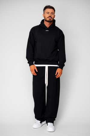 Set hanorac si pantalon cu cusaturi exterioare Black [1]