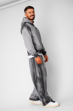 BARBATI - Set hanorac si pantalon cu cusaturi exterioare Grey Prespalat