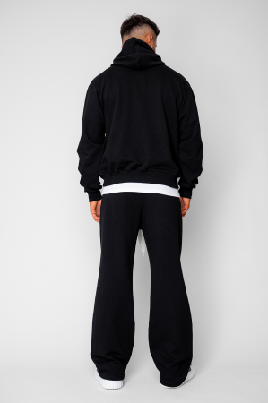 Set hanorac si pantalon drept cu capse Black [3]