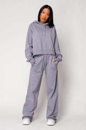 NOUTATI - Set Hanorac si pantalon lung din 100% Bumbac Grey