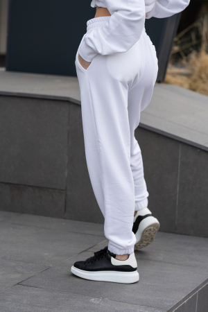 Set Easy-Fit hanorac si pantalon Oversized Off White [14]
