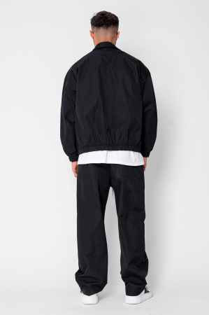 Set Heavy Windbreaker Jacheta cu fermoar si pantalon lung din fas Black [3]