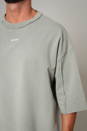 Set Huge Oversized tricou si pantalon lung Light Olive [3]