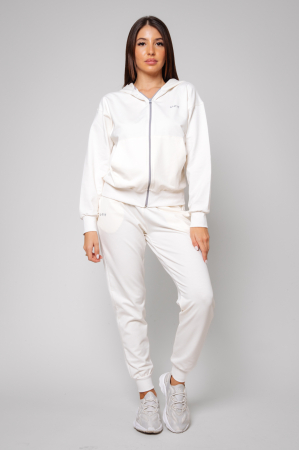 Set Hypera Hoodie with zip and Pants Off White