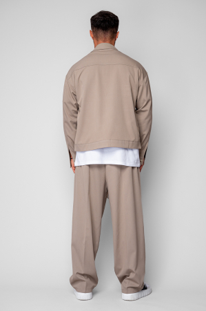 Set Jacheta cu buzunare si pantalon lung Beige [3]