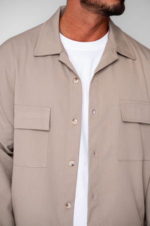 Set Jacheta cu buzunare si pantalon lung Beige [4]