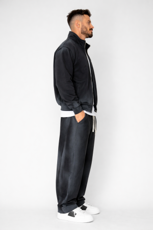 Set Jacheta cu fermoar si pantalon cu cusaturi exterioare Black Prespalat [2]