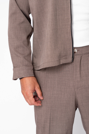 Set Zippered Jacket and Long Trousers Brown [4]