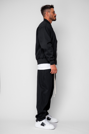 Set Jacheta cu fermoar si pantalon lung drept Black [2]