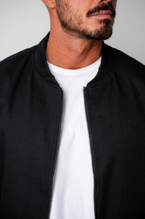 Set Jacheta cu fermoar si pantalon lung drept Black [4]