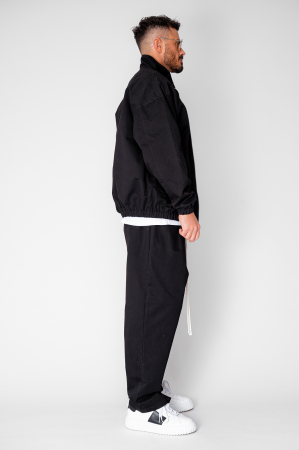 Set Jacheta cu fermoar si pantalon lung drept Black [2]