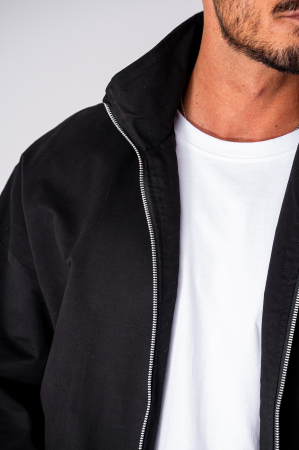 Set Jacheta cu fermoar si pantalon lung drept Black [4]