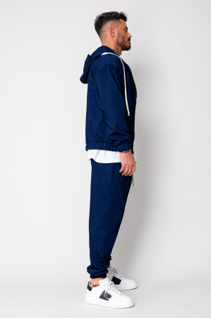 Set Camden din denim elastic Hanorac si Pantalon Lung Premium Navy [2]