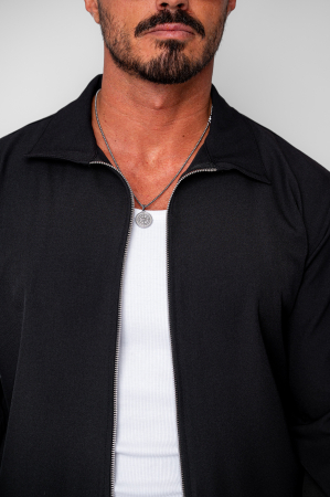 Set Caruso v2 Jacheta cu fermoar si pantalon lung drept Premium Black [4]