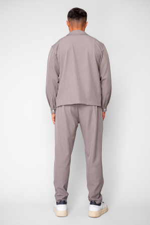 Set Caruso v2 Jacheta cu fermoar si pantalon lung drept Premium Taupe [3]