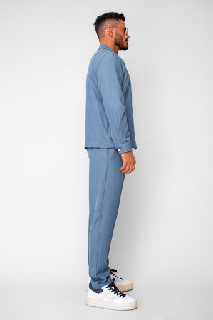 Set Caruso v2 Jacheta cu fermoar si pantalon lung drept Premium Storm Blue [3]