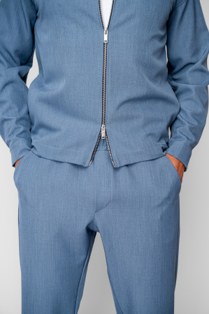 Set Caruso v2 Jacheta cu fermoar si pantalon lung drept Premium Storm Blue [4]