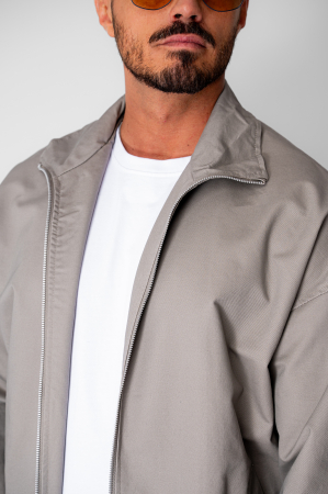 Set Jacheta cu fermoar si pantalon lung drept Taupe [5]