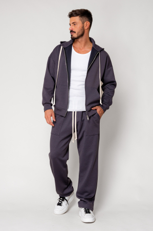 MEN - Set Loren Jacket with zipper and long pants Grey Anthracite