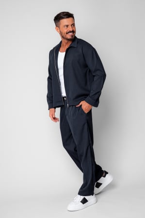 NEW - Navy Zippered Jacket and Long Trousers Set