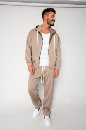 Set Loren Jacket with zipper and long pants Taupe [1]