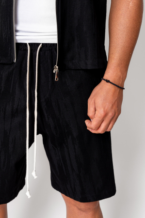 Set Jacheta maneca scurta cu fermoar si pantalon scurt Black [4]