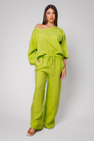 FEMEI - Set Kalie Bluza si Pantalon lung din 100% in Green