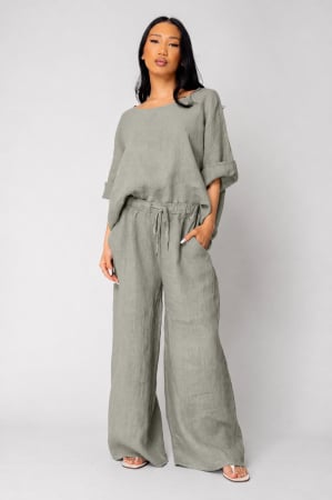 FEMEI - Set Kalie II Bluza si Pantalon lung 100% in Khaki