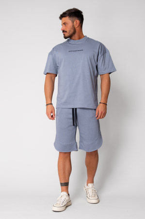 Set Kobe II tricou si pantalon scurt Oversized Grey [1]