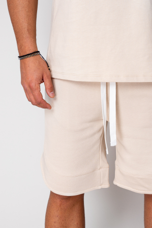 Set Kobe II tricou si pantalon scurt Oversized Light Beige [4]