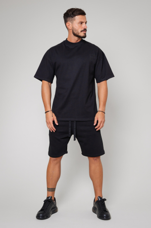 Seturi de Vara - Set LeClub tricou oversized si pantalon scurt Black
