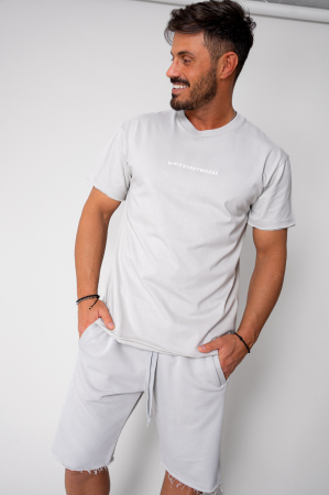 Barbati - Set Axis tricou si pantalon scurt Grey