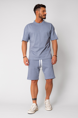 Set LeClub tricou oversized si pantalon scurt Duo Grey [1]