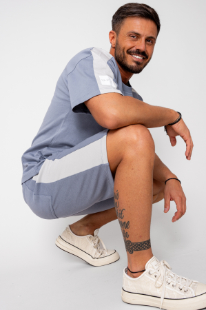 Seturi de Vara - Set LeClub tricou oversized si pantalon scurt Duo Grey
