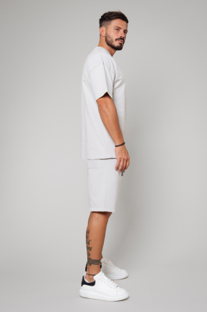 Set LeClub tricou oversized si pantalon scurt Grey [0]
