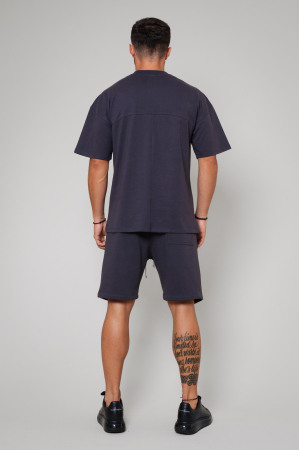 Set LeClub tricou oversized si pantalon scurt Grey Anthracite [1]