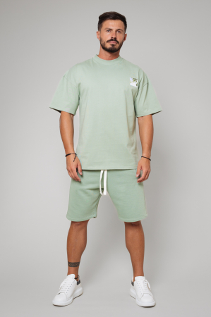Set LeClub tricou oversized si pantalon scurt Light Olive [0]