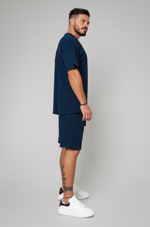 Set LeClub tricou oversized si pantalon scurt Navy [0]