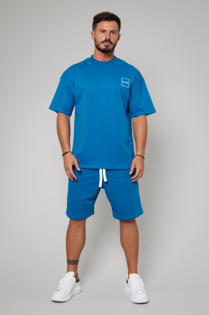 Set LeClub tricou oversized si pantalon scurt Peacock Blue [0]