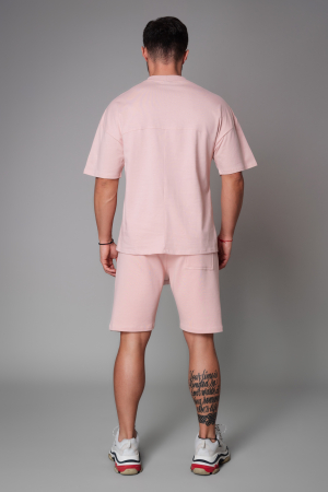 Set LeClub tricou oversized si pantalon scurt Rose Quartz [3]