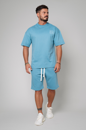Set LeClub tricou oversized si pantalon scurt Storm Blue [1]