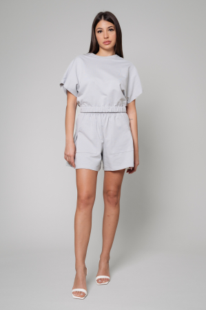 FEMEI - Set Amara Tricou Oversized si pantalon scurt Grey