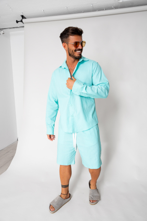 SALE - Set Lino shirt and short pants Mint New