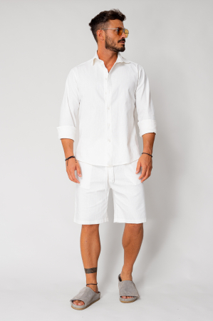Set Lino shirt and short pants Off White New [1]