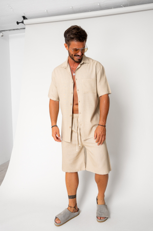 Summer Sets - Set Lion shirt and short pants Beige