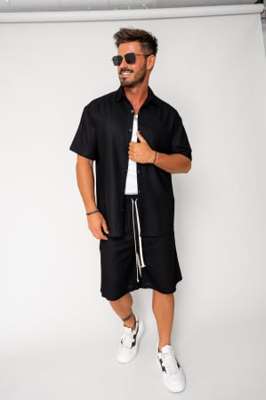 SALE - Set Lion shirt and short pants Black