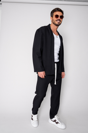 Men - Set Long Tulum Cardigan and pants Premium Edition Black