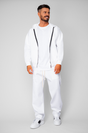 Set Loren Jacheta cu fermoar si Pantalon lung White [1]