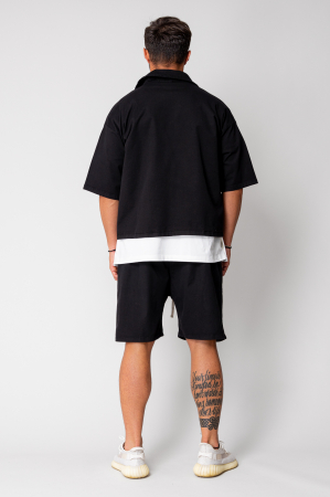 Set Luce Short sleeve jacket with zipper and short pants Black [3]
