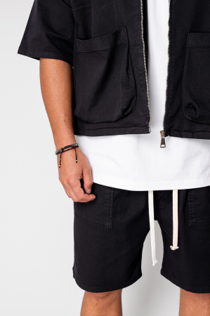 Set Luce Short sleeve jacket with zipper and short pants Black [4]